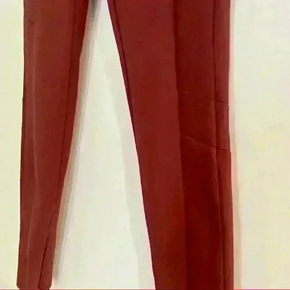 MANGO Burgundy Skinny Pants w/ Stitching and Zip Ankle Detailing - Picture 7 of 16